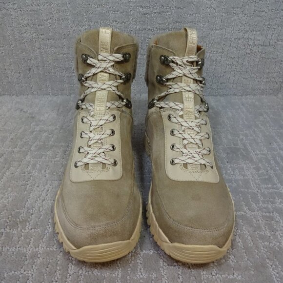 FRYE Brit Women’s Size 12 Beige Multi Suede Tumbled Goat Shearling Hiker's Boots - Picture 3 of 14